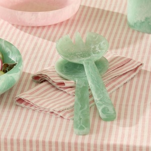 Blue and <b>Green</b> Resin Salad Servers Set Dishwasher & <b>Microwave</b> Safe New Design Salad Spoon Available - Product Image 5