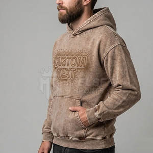 Sudaderas con Capucha para Hombre, Lavado Ácido, con Pedrería, Transpirables, Cómodas, Casuales, Modernas, Estilo Urbano, Mezcla de Algodón Suave, para Uso Diario - Product Image 5