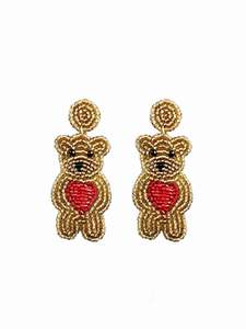 Boucles d'oreilles créoles tendance en argent plaqué, brodées à la main avec perles de rocaille et motifs emoji, idéales pour les fêtes, événements festifs, cadeaux, et personnalisables - Product Image 3