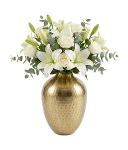 Jarrón de Metal con Diseño Moderno y Acabado Dorado Martillado para Decoración de Mesa en el Hogar, Jarrones Metálicos Decorativos Hechos a Mano - Product Image 2