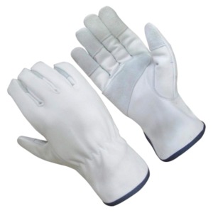 Leather Work <b>Gloves</b> <b>Red</b> White Split Cowhide Waterproof UV Protection Winter Outdoor Unisex - Product Image 6
