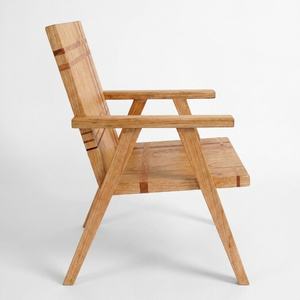 Silla de Playa de Madera Estilo Moderno de Mediados de Siglo, Respaldo Sólido, Patas Cónicas, Muebles de Exterior Duraderos para Uso en Pisos Duros, Jardín, Piscina - Product Image 3