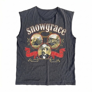 Camiseta sin Mangas de Algodón para Hombre Snowgrace, Estampada, Estilo Vintage, Cuello Redondo, Ropa Casual - Product Image 1