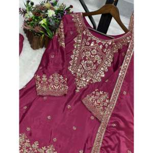 ชุดสุดยอดชาราร่าและ dupatta สำหรับผู้หญิงที่มีงานปักและลำดับ - Product Image 4