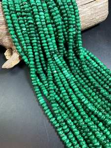 ลูกปัดหินมาลาไคต์ธรรมชาติทรงรอนเดลล์ สีเขียวสวยงาม คุณภาพสูง สำหรับทำเครื่องประดับ - Product Image 4