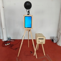 Photomaton en bois de 18,5 pouces pour impression en libre-service, compatible iPad, appareil photo reflex numérique, pour fêtes et mariages 2.0 (1 avis) 4 vendus