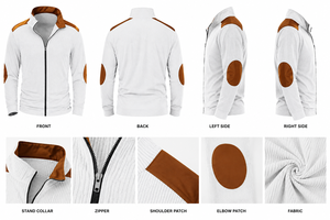 Vestes décontractées à manches longues pour jeunes hommes, collection 2026, avec broderie au poignet, col montant et fermeture éclair – Vente en gros - Product Image 2
