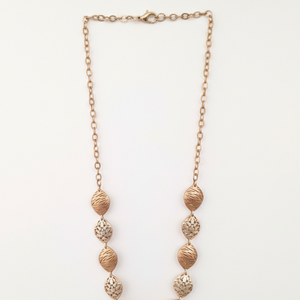 Collar con Colgante de Hoja Natural Chapado en Oro Rosa Revalia, Cadena de Eslabones, Estilo Minimalista para Mujer, Ideal para Bodas y Fiestas - Product Image 3