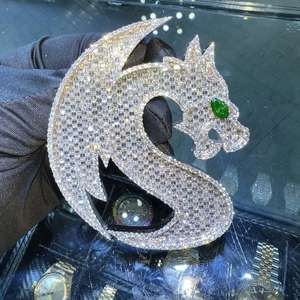 Pendentif Lettre Serpent Moissanite VVS Iced Out en Argent 925, Pendentif Initiale 3D, Breloques Lettres Bling Hip Hop pour Hommes - Product Image 5