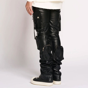 Pantalones de Cuero Estilo Hip Hop, Pantalones de Cuero Genuino para Hombre, Sólidos, de Alta Calidad, Hechos en Pakistán 2024, Precio al por Mayor - Product Image 2