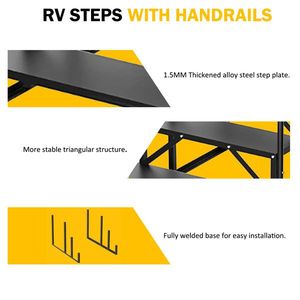 Heavy Duty 3-Step RV & Hot Tub Ladder Portable Outdoor Mobile Pool Steps with 440Lbs Handrail Hot & Premium Quality Accessory - Product Image 2