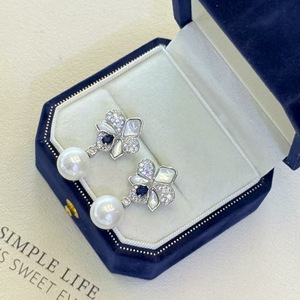 Pendientes Largos de Lujo para Mujer Youlan, Alta Calidad, Zafiro Claro Templado, Microincrustaciones de Perlas, a la Moda, Venta al por Mayor - Product Image 2