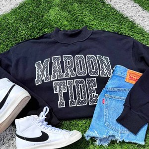 PRGC Cotton Fleece <b>Mock</b> <b>Neck</b> Sweatshirt Custom Sorority Fraternity Chenille Letter Pullover Unisex - Product Image 5