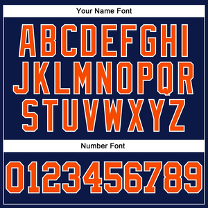 Dernier maillot de football américain blanc, orange et marine, en maille, authentique, avec logo personnalisé, maillot de football américain très vendu - Product Image 4
