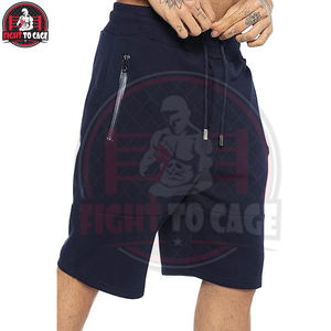 Fully Customized Made Dark Blue Color <b>Machine</b> Washable New Arrival Jogging Bottoms Comfortable Cotton Elastic Waist Men's Shorts - Product Image 2