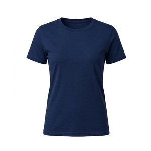 Camiseta de Cuello Redondo para Mujer, 100% Algodón, Color Sólido, Corte Regular, Manga Corta, Informal, de BD - Product Image 1