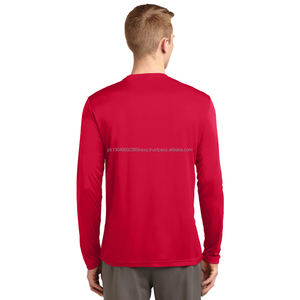 T-shirt à manches longues et col rond pour homme Competitor, anti-humidité, rouge vif - Product Image 3