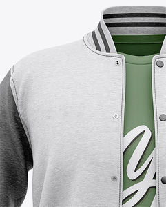 Chaqueta Varsity Unisex Personalizada de Invierno con Cuello Alto y Mangas en Contraste, Chaqueta de Béisbol Universitaria con Broches, Ropa Urbana Personalizada, OEM ODM al por Mayor - Product Image 4