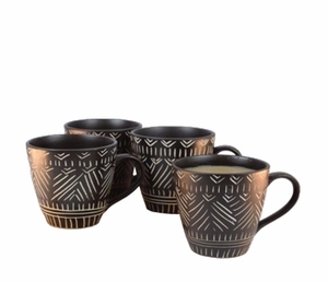 แก้วมัคและถ้วยเซรามิกเคลือบด้านลายนูน แก้วกาแฟเซรามิก 440 มล. ถ้วยโบนไชน่าแบบคลาสสิก ภาชนะสำหรับดื่มน้ำแบบใช้ซ้ำได้ สำหรับบ้าน สำนักงาน โรงแรม - Product Image 3