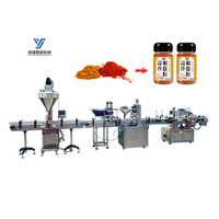 Ligne de production de machines de remplissage automatiques pour bouteilles et pots de 20g, 100g, 200g, pour épices chiliennes, poudre de cacao et lait en poudre, personnalisable