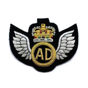 Badges de blazer brodés en fil de bullion avec épingle de sûreté, haute qualité, service OEM/ODM personnalisé, couleurs et logos sur mesure, tissu toile - Product Image 4