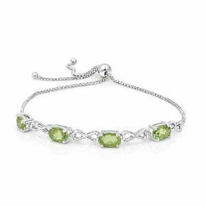 925 Sterling Silver Infinity Peridot <b>Bracelet</b> <b>Gold</b> Plated Adjustable Designer Fashion Jewelry - Product Image 4
