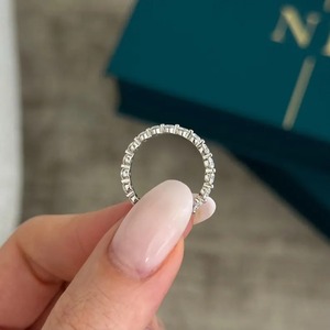 Shaped Lab Grown Diamond Eternity Band 18K White Gold 2.7mm <b>Dainty</b> Stackable Diamond <b>Ring</b> Women's Wedding Engagement Wholesale - Product Image 2