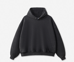 เสื้อฮู้ดผู้ชายทรงโอเวอร์ไซส์ ผ้าถักคอตตอนสีพื้น สวมใส่สบายๆ สำหรับฤดูใบไม้ร่วง - Product Image 1
