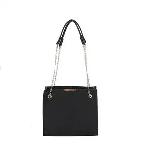 <b>Pink</b> Felt Tote Handbag Chain Strap Shoulder Bag for Women Fashion <b>Purse</b> - Product Image 3