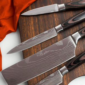 Premium Damascus Steel Chef Knife Set With Leather Cover Multi Purpose Knives For <b>Kitchen</b> Cooking And Preparation - Product Image 6