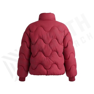 Hooded Quilted Waterproof <b>Bubble</b> Jacket Black Full Sleeve Winter Windproof Cotton Shell Knitted Fabric Polyester Filling Stand - Product Image 2