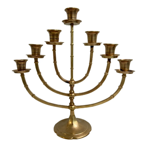 Brass Hanukkah Menorah 9 Branch Candle Holder with brass antique finishing Handmade Metal <b>Candelabra</b> for Home Religious - Product Image 4