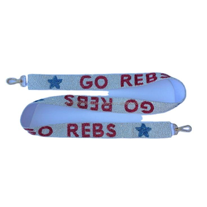 Correa de bolso con cuentas para deportes universitarios, asa de bolso con cuentas de semillas, accesorio de repuesto personalizado para bandolera de equipo, venta al por mayor OEM - Product Image 2