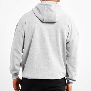 Sweat-shirt à capuche gris clair pour homme, coupe classique, couleur unie, décontracté, en coton French Terry, pull-over, vêtement d'hiver, teinture unie, coupe-vent - Product Image 2