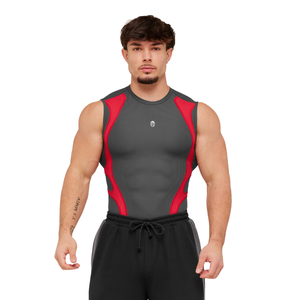 Débardeur de compression gris onyx pour homme – Vêtement de sport, d'entraînement et d'activewear, extensible et respirant - Product Image 1