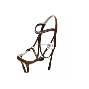 Sombrero de cuero de caballo de buena calidad, doble brida con banda de cristal ostentosa para cejas con relleno suave - Product Image 2