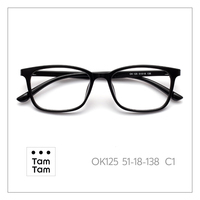 Lunettes Tam Tam carrées à monture intégrale OK125 51-18-138 C6 unisexe, verres acryliques anti-lumière bleue, légères, pour usage quotidien