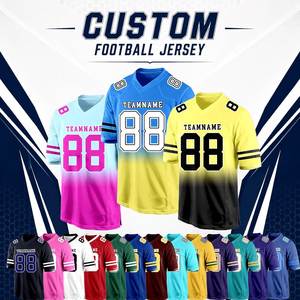Custom American Football Jersey Men's V Neck Stitched Team Uniform OEM Manufacturer 100% Polyester UV Protection Front Logo - Product Image 3