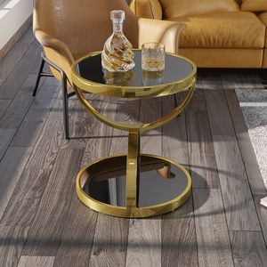 Innovative Design Hotel Furniture Glass Top <b>Side</b> <b>Tables</b> <b>Gold</b> Plated Metal End <b>Table</b> for Living Room, Drawing Room, Office - Product Image 1