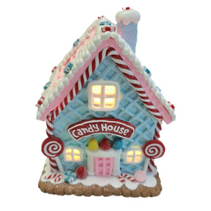 Mesa de masa de arcilla polimérica de estilo Pastel rosa, pieza artesanal, casa de dulces de azúcar ligera para Festival de Navidad, suministros de vacaciones - Product Image 1