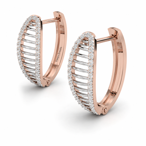 Pendientes de Aro de Oro Rosa de Lujo con Diamantes Redondos de Corte Brillante, Joyería para Mujer en Oro de 10K, 14K, 18K, Plata 925 y 935 - Product Image 3