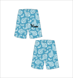 Pantalones Cortos de Baloncesto Azul Claro Personalizados con Patrón Paisley Blanco, Ligeros, Transpirables, de Malla, para Entrenamiento Deportivo y Ropa Urbana - Product Image 1