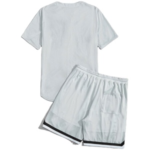 เสื้อยืดและกางเกงขาสั้นชุดเซ็ตผู้ชายสไตล์ฮิปฮอป ผลิตจากผ้าฝ้ายถัก 100% พิมพ์ลายสกรีนสีตามสั่ง ขายส่งปี 2026 เป็นมิตรกับสิ่งแวดล้อม - Product Image 4