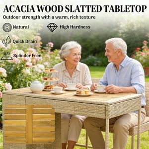 Set di Mobili da Esterno Marrone a 5 Pezzi con Bancone Bar, Include Tavoli e Sedie - Product Image 4