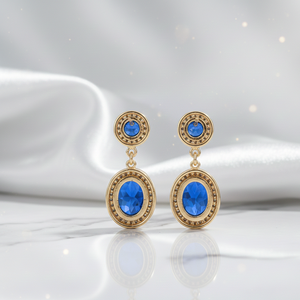 ต่างหูบลูไฮโดรและซีซี  ทำจากเงินแท้ 925 ชุบทอง 18K เหมาะสำหรับงานปาร์ตี้ ต่างหูแบบโดดเด่น ต่างหูสำหรับงานค็อกเทล - Product Image 3