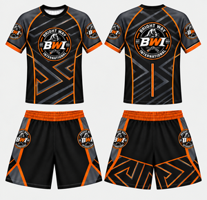 Camiseta de Compresión Rash Guard para Entrenamiento de BJJ, MMA y Kickboxing, Personalizada con Estampado Completo, Manga Corta para Hombre - Product Image 1