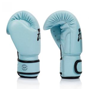 ถุงมือชกมวย Fairtex Sky Colour คุณภาพสูง หนังแท้ ปิดแบบตีนตุ๊กแก ถุงมือ MMA มวยไทย ซานด้า ถุงมือระดับพรีเมียม - Product Image 3