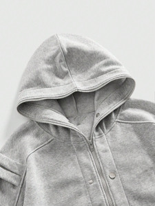 Sudaderas con Cremallera de Algodón Premium 100% Mezclado, Corte Oversize Holgado, Logotipo Minimalista Personalizado, Ropa Urbana, Proveedor de Moda - Product Image 3