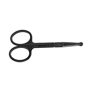 Tijeras para el vello de la nariz con revestimiento negro mate, punta de seguridad redondeada, recortador de vello facial de acero inoxidable, herramienta para el cuidado de la barba y el bigote - Product Image 2