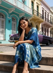 High Quality Designer Rayon <b>Kaftan</b> Tie Dyed Solid <b>Summer</b> Daily Wear Regular Fit O-Neck Best Price by Supplier - Product Image 5
